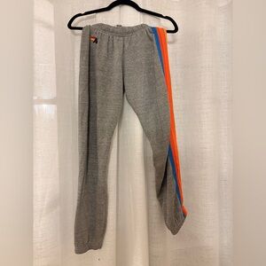 Aviator Nation sweatpants with 5 Stripes/Neon
